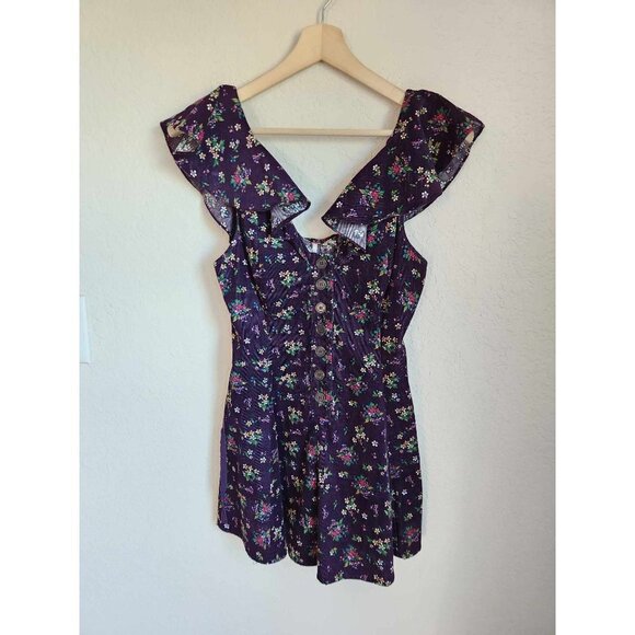 Free People Violet Visions Romper Floral Corduroy Size XS - Picture 6 of 13